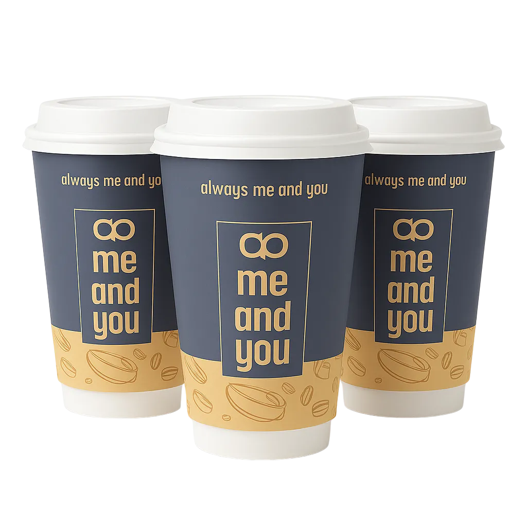 14 Oz Baskılı Double Wall Karton bardak İzmir Üretim